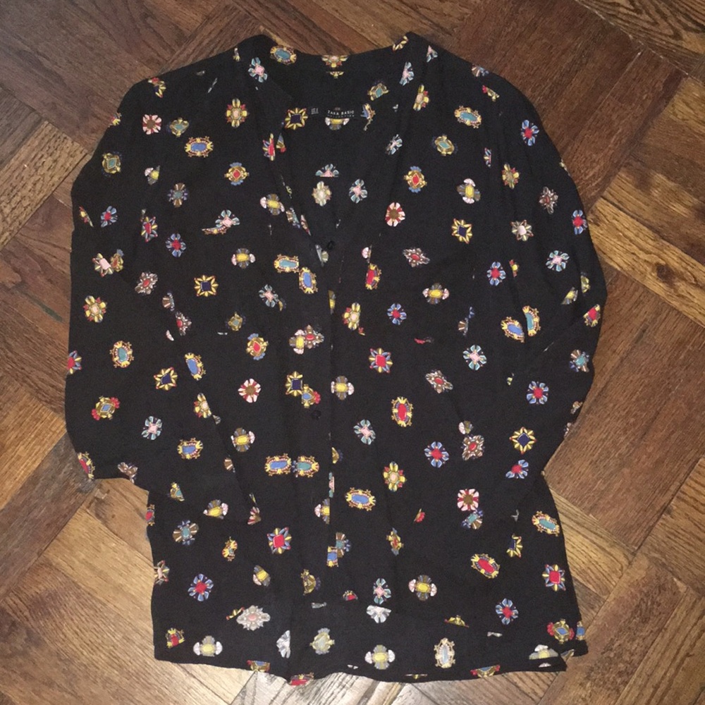 Zara button down jewel design shirt 💎